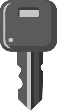 Otomotiv anahtarı. Gri bir tilki kafası ve koyu arkaplanda metal bir bıçak var..