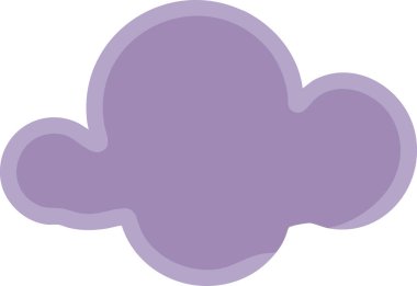 Yumuşak mor bulut şekli, yuvarlak lobları ve ince bir dış hatları var.