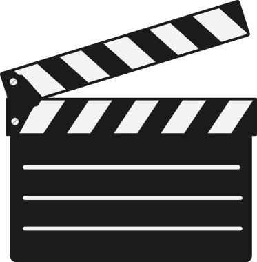 Film yapımında sahneleri işaretlemek için çizgili üst çubuklu grafiksel alkışlama tahtası