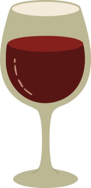 Zarif bir yemek veya tost için uygun, zengin yakut bir içecek içeren ince saplı bir bardak.