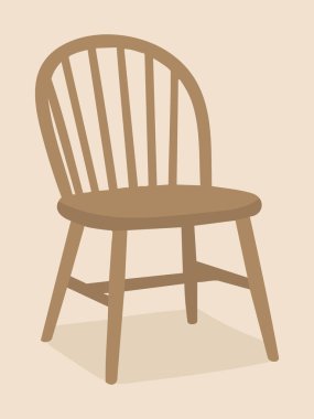 Basit bir sandalye döndürülmüş bacakları ve kıvrımlı bir kıvrımı gösterir.