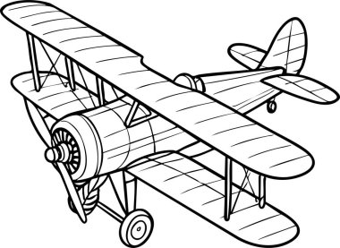 Klasik bir pervane uçağı, iki kanatlı iniş takımları ve açıkta kalan destekli sinekler.