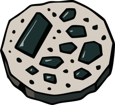 Soluk bir matris, klasik bir Breccia dokusunu gösteren açısal koyu parçalar içerir.