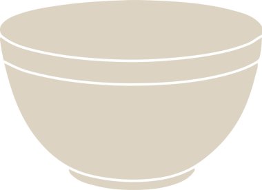 Nötr bir bej karıştırma kabı yuvarlak bir şekil ve denge için küçük ayak halkası..