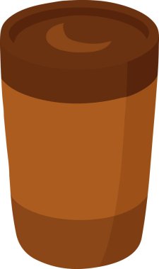 Üstü koyu kıvrımlı, uzun servis bardağında mocha ya da stilize edilmiş sıcak çikolata..