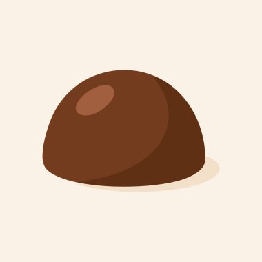 Yumuşak bir kubbe çikolatalı şekerleme soluk kare arka planda yumuşak bir gölge bırakıyor.