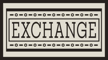 Sınırlı bir çerçeve içerisindeki döviz metni merkezli bilet biçimi etiketi