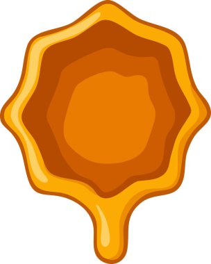 Katmanlı altın kenarlı balmumu fok şeklinde damlayan balmumu ve sıcak bir merkez damlası.