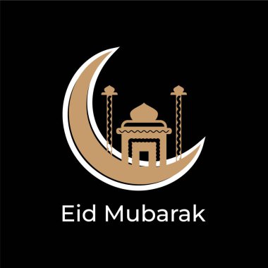 Bayram Mübarek Hilal Ay ve Cami Silüeti