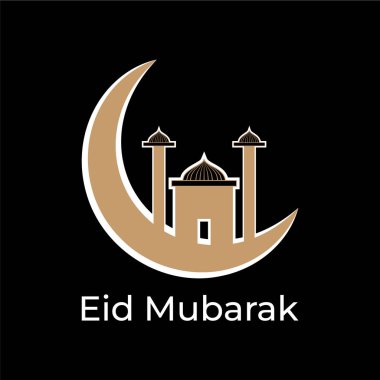 Bayram Mübarek Hilal Ay ve Cami Silüeti