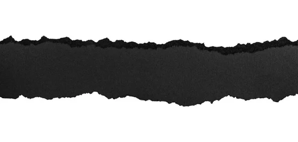 Beyaz Arkaplanda Yatay Siyah Yırtık Kağıt Çizgisi