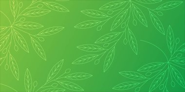 Zarif Yeşil Yaprak Şablonu: Gradien ile Botanik Görüntü