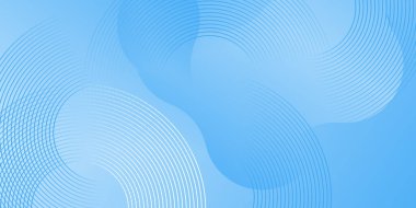 Kavisli Çizgiler ve Geometrik Şekillerle Soyut Mavi Arkaplan