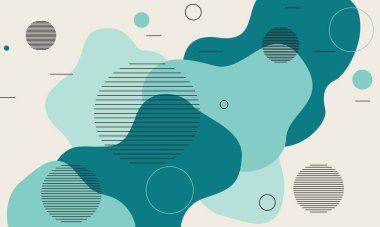 Çağdaş bir tasarım için sıvı şekiller ve geometrik elementler içeren modern soyut arkaplan.