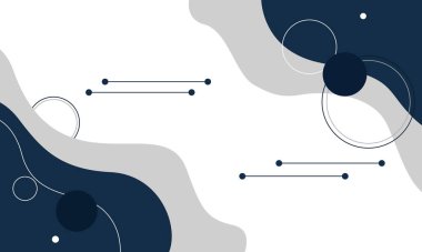 Çemberler, dalgalı şekiller ve çağdaş tarzda minimalist tasarım elementleri içeren modern soyut arkaplan.