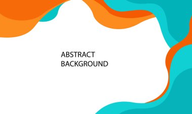 Turuncu ve deniz mavisi sıvı şekilli renkli soyut arkaplan, modern tasarım ve sunumlar için mükemmel.