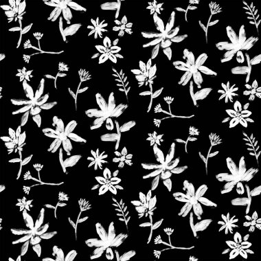 Canlı El Boyalı Çiçek Deseni Tasarımı