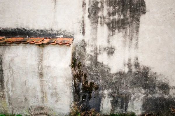 Vue Frontale Plein Format Vieux Mur Ville Plâtré Avec Moule — Photo