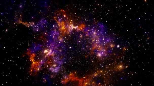 Fondo de campo estrella. Textura de fondo del espacio exterior estrellado. Colorido cielo nocturno estrellado fondo del espacio exterior — Vídeo de stock