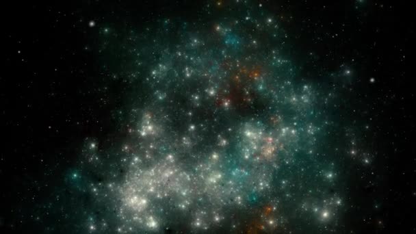 Csillagmező háttér. Csillagos külső tér háttér textúra. Színes csillagos éjszakai égbolt Külső tér háttér — Stock videók