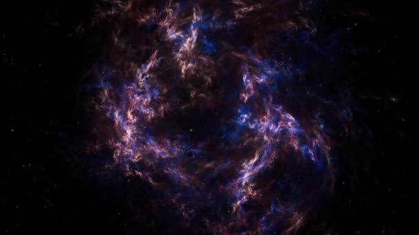Flyg genom rymden, Starry yttre rymden bakgrund — Stockvideo