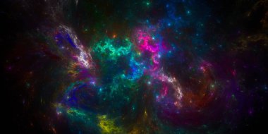 Banner Star saha arkaplanı. Yıldızlı uzay arka plan dokusu. Renkli Yıldızlı Gece Gökyüzü Dış Uzay arka planı. 3B illüstrasyon