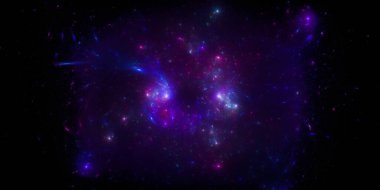 Banner Star saha arkaplanı. Yıldızlı uzay arka plan dokusu. Renkli Yıldızlı Gece Gökyüzü Dış Uzay arka planı. 3B illüstrasyon