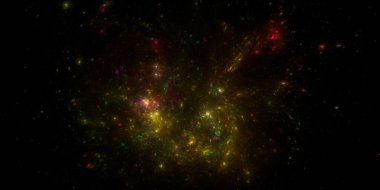 Banner Star saha arkaplanı. Yıldızlı uzay arka plan dokusu. Renkli Yıldızlı Gece Gökyüzü Dış Uzay arka planı. 3B illüstrasyon