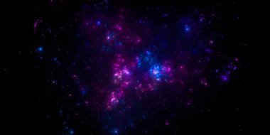 Banner Star saha arkaplanı. Yıldızlı uzay arka plan dokusu. Renkli Yıldızlı Gece Gökyüzü Dış Uzay arka planı. 3B illüstrasyon