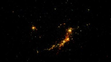 Yıldızların arka planı. Uzayda Uçmak. 