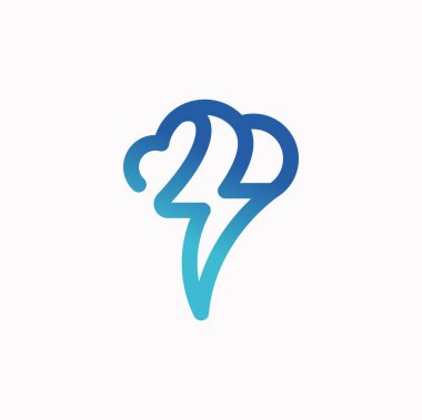 Bulut simgesi logosu tasarımı modern basit bir yıldırım simgesi ile birleştirildi