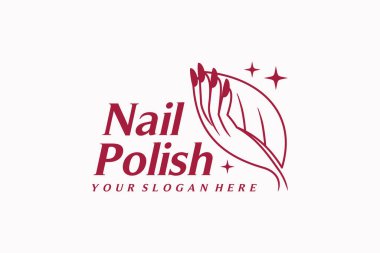 Güzellik salonu markası, manikür stüdyosu kimliği, eko kozmetik markası, spa ve doğal bakım konsepti için modern asgari çizgi sanat tarzında el yapımı şık oje logosu.