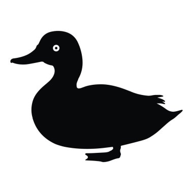 Temiz ördek silueti logolar ve simgeler için ideal.