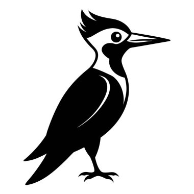 Minimal woodpecker silhouette for nature and logo designs.