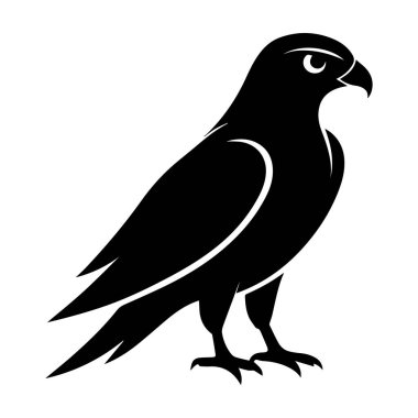 Şahin Kuşu Silüeti Vektör İllüstrasyonu