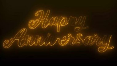 Mutlu yıldönümü parlayan ana hatlı animasyon arkaplanı