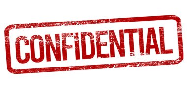 Beyaz arkaplanda gizli kırmızı damga