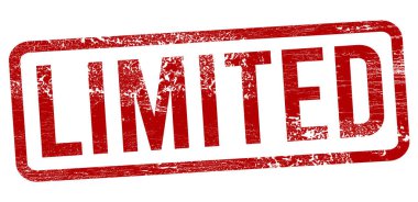 Beyaz arkaplanda sınırlı kırmızı damga