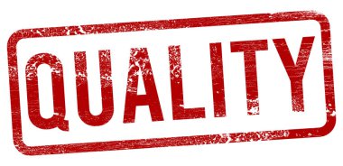 Beyaz arkaplanda kırmızı kalite damga