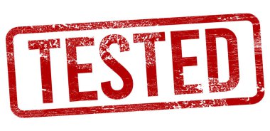 Beyaz arka planda kırmızı damga test edildi