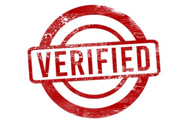 Beyaz arkaplanda onaylanmış Kırmızı damga