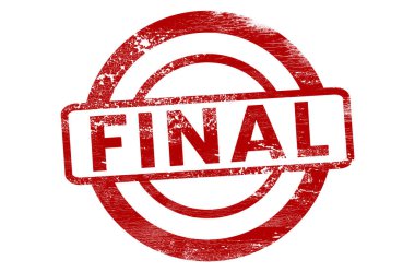 Beyaz arka planda son kırmızı damga