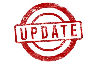 Beyaz arkaplandaki kırmızı damgayı güncelle