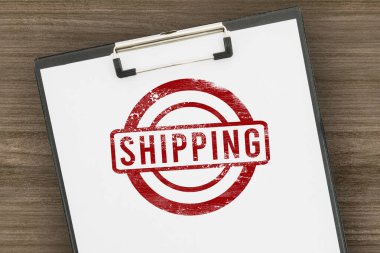 Beyaz kağıt panoda kırmızı kauçuk damga..