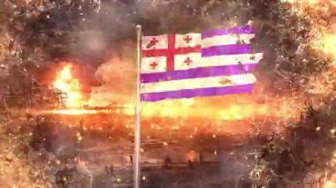 Savaşta dalgalanan Ajaria bayrağı yırtıldı