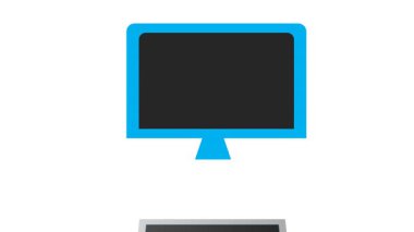 Güvenli Bulut Veri Erişim Animasyonu: Kalkanlı Bilgisayar İzleyici ve Asma Kilit Simgesi. Dijital Veri Koruması.