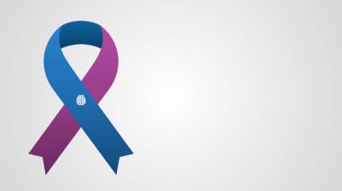 Nisan Stres Farkındalığı Ayı: Beyin Simgesi Canlandırmalı Ruh Sağlığı Destek Kurdelesi