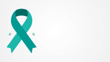 Dünya Yumurtalık Kanseri Günü 'nde Kadın Bilinç Animasyonu Sembolleriyle Teal Kurdelesi