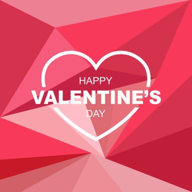 Sevgililer Günü tebrik kartı şablonu pankart tasarımı vektör çizimi pembe köşegen arka plan. Geometrik arkaplan