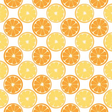 Beyaz arka planda kusursuz turuncu ve limon dilimleri